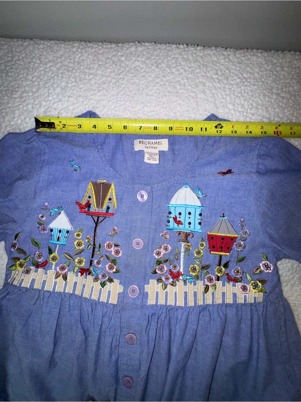 Bechamel Embroidered Birdhouse Cotton Cottagecore Dress PS - Picture 6 of 9